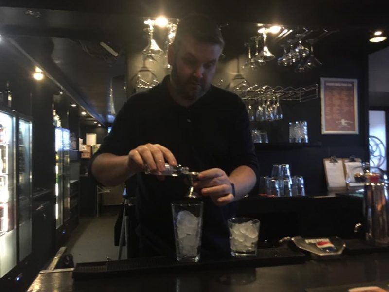 Master Mixologist, David Wood at Whisky Macs Bar in Campbeltown