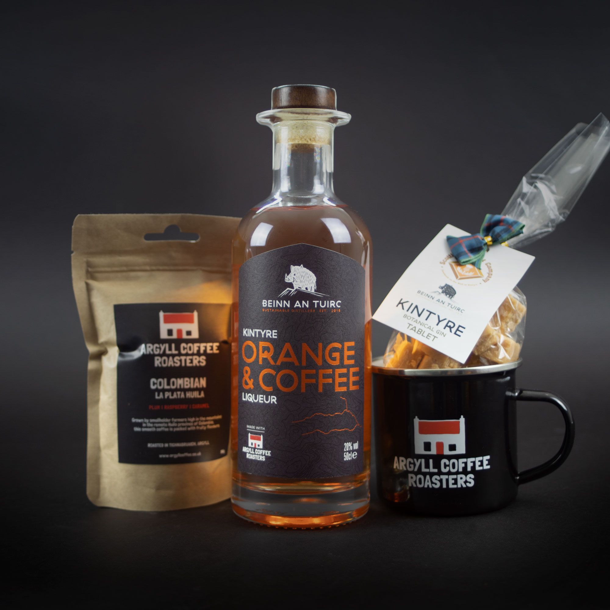 Orange and Coffee Liqueur Gift Set Beinn An Tuirc Distillers, Kintyre Gin