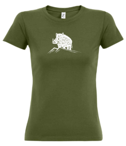 ladies khaki boar t-shirt